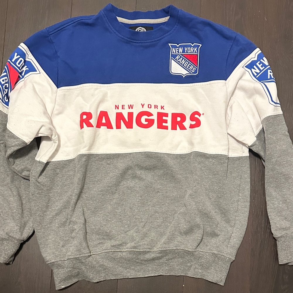 Men's Crewneck Sweater - Blue, White, and Gray